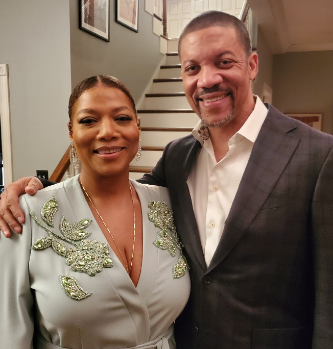 With Queen Latifah on the set of The Equalizer